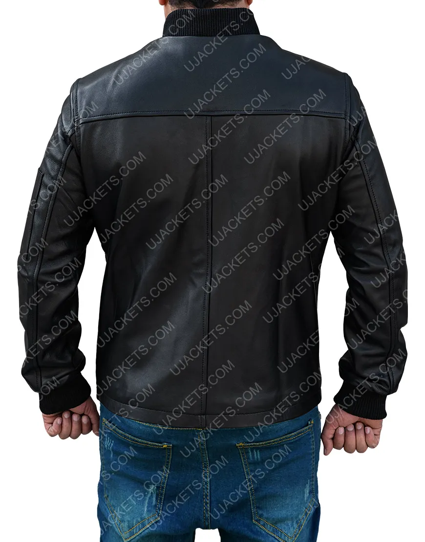 Tommy Egan Power Black Bomber Jacket | Joseph Sikora Leather Jacket