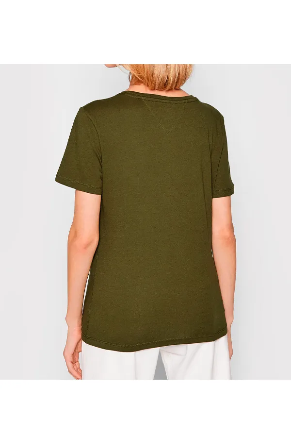 Tommy Hilfiger Women Regular Logo Tee Army