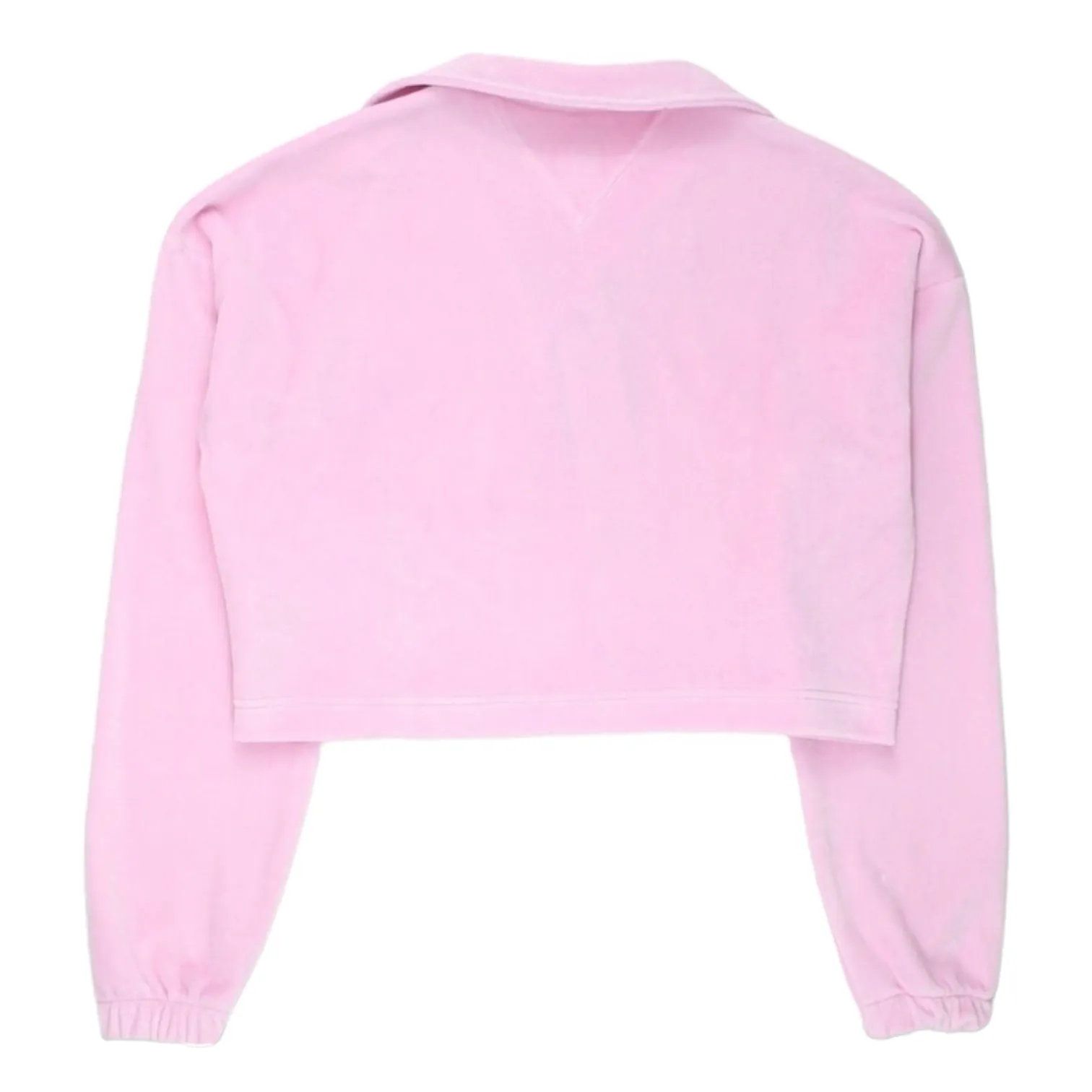 Tommy Jeans Pink Crop Velour Top