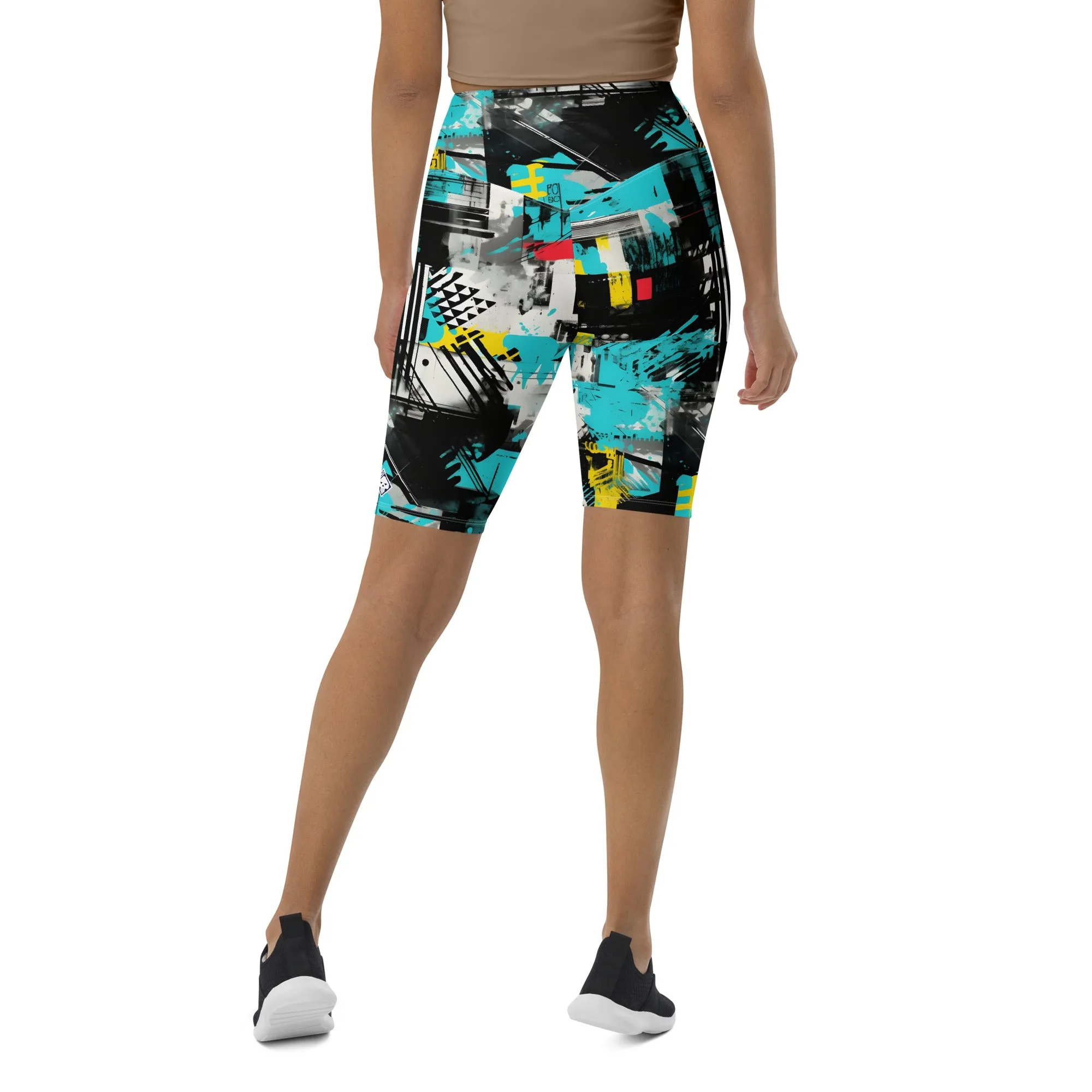 Tropical Tempo: Women's Mile After Mile Biker Shorts - Tropical Thunder 001