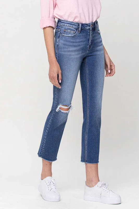 Vervet Mid-Rise Straight Crop Jeans