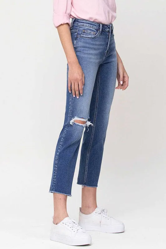 Vervet Mid-Rise Straight Crop Jeans