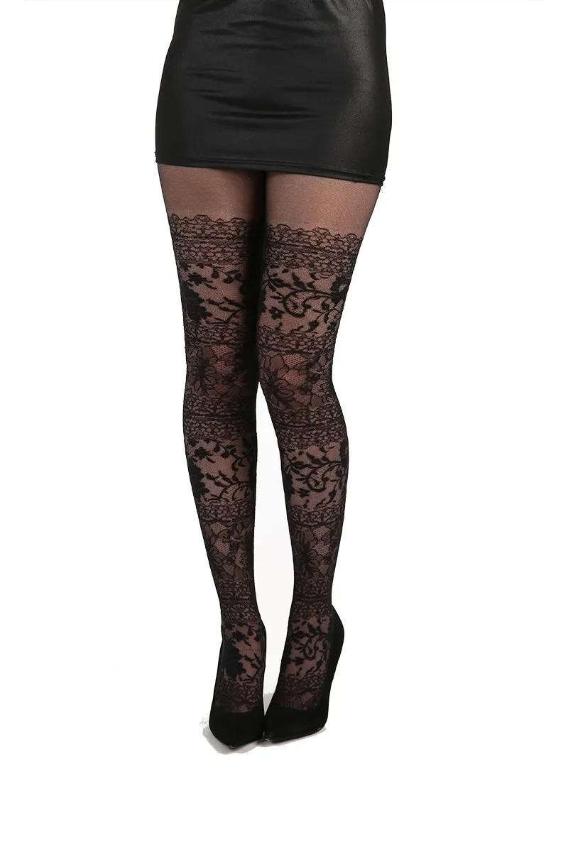 Vintage Lace Tights Tights with Lace Pattern | Dark Ages