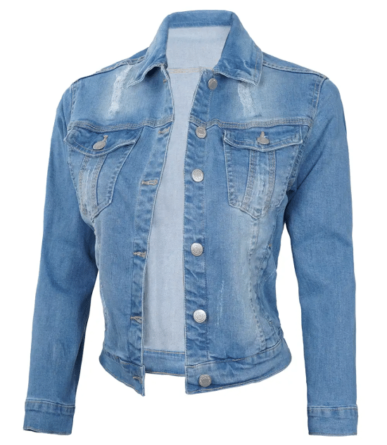 Women's Boxy Fit Light Blue Denim Jacket