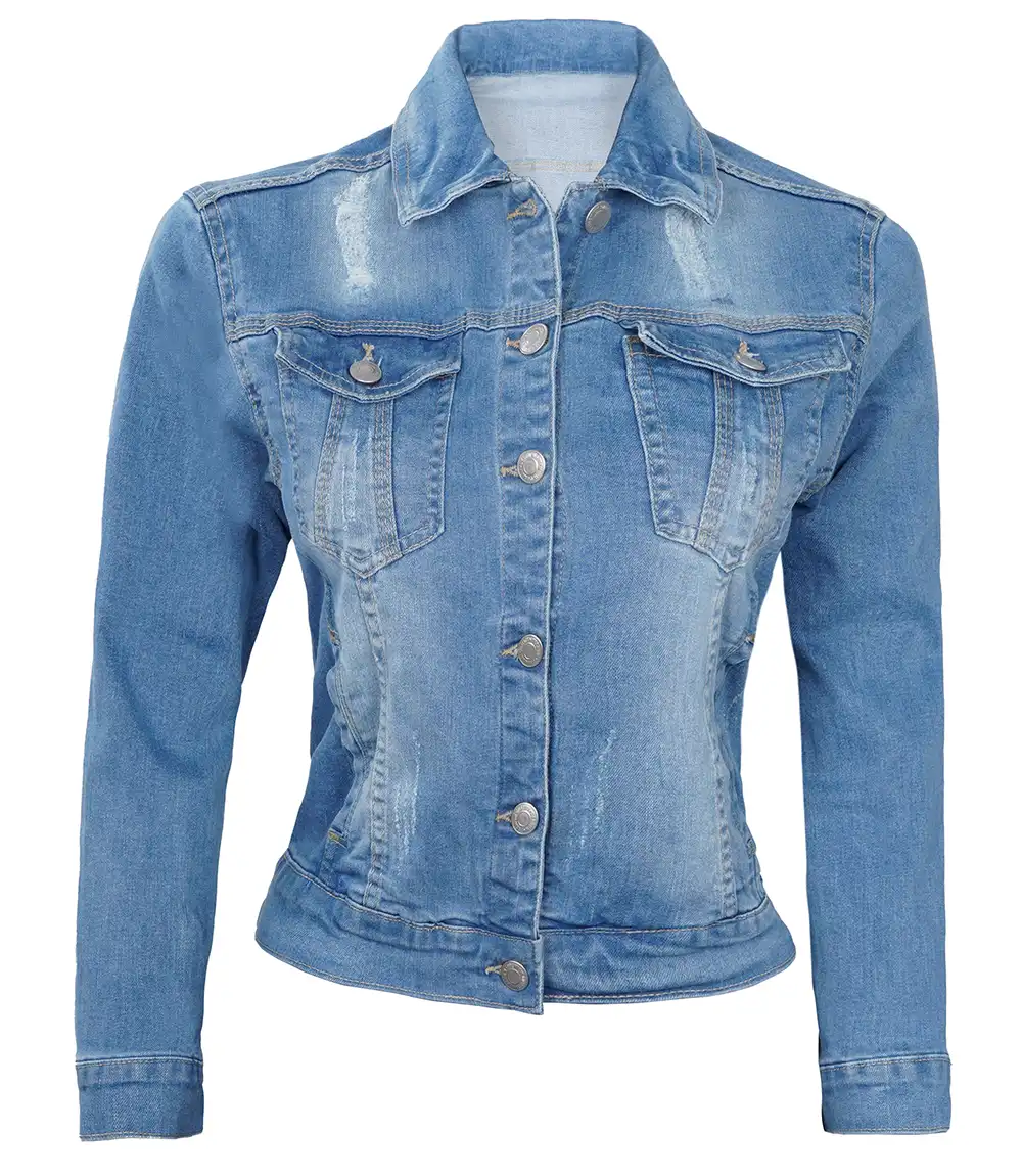 Women's Boxy Fit Light Blue Denim Jacket