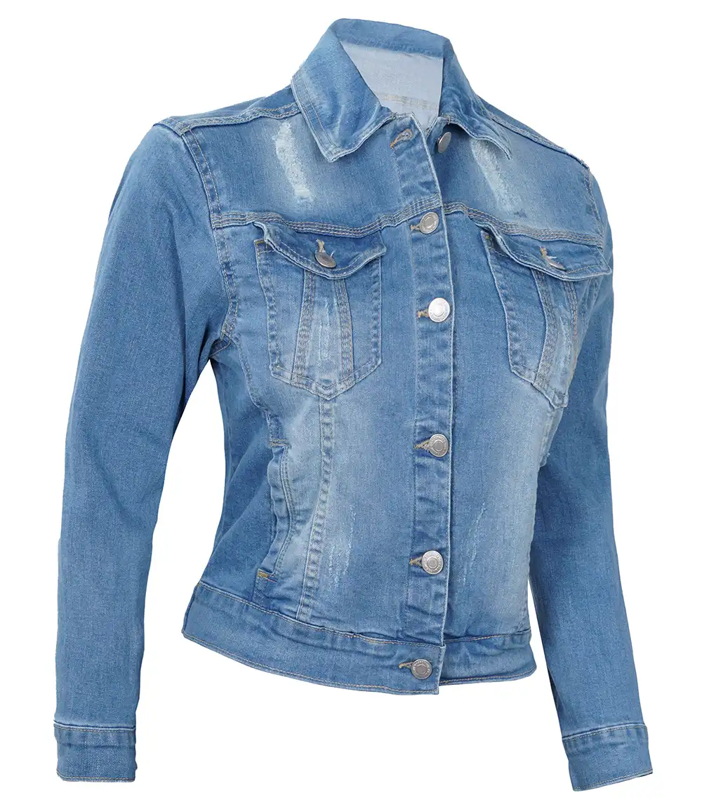 Women's Boxy Fit Light Blue Denim Jacket