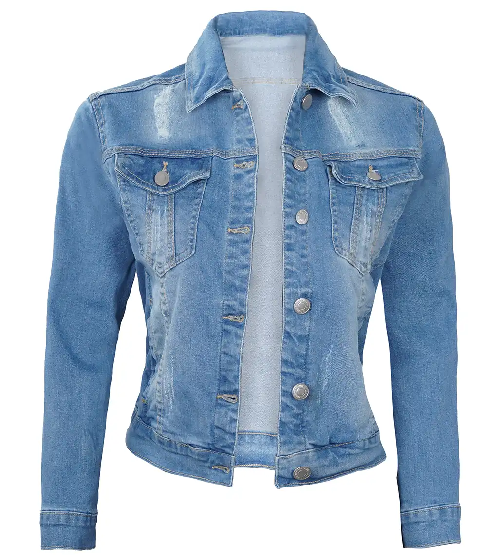 Women's Boxy Fit Light Blue Denim Jacket