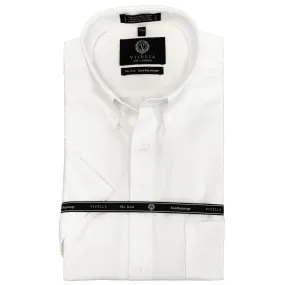 Wrinkle-Free Oxford Short Sleeve Sport Shirt in White by Viyella