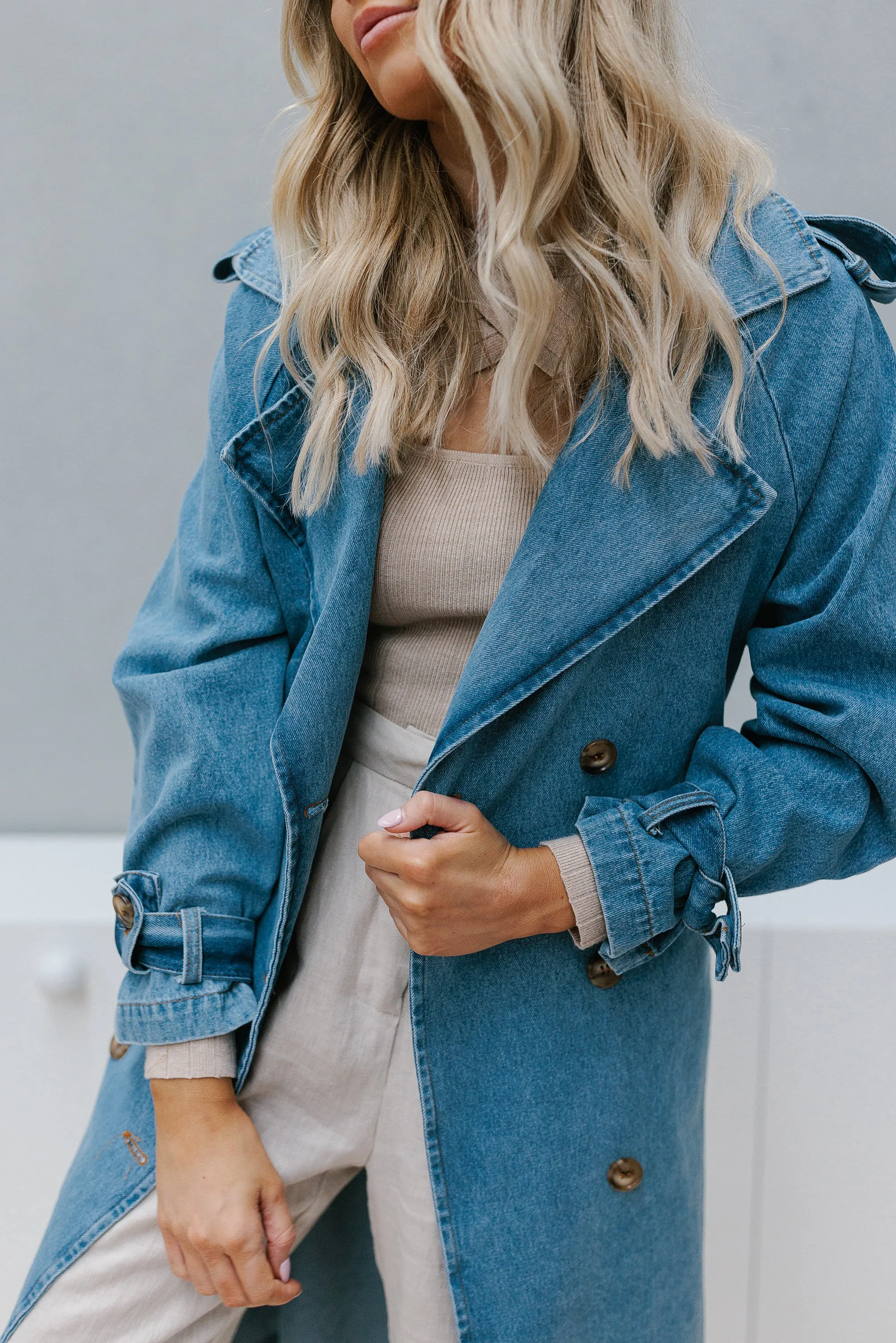 Yuki Trench Coat - Denim