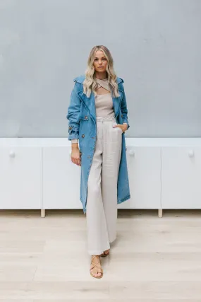 Yuki Trench Coat - Denim