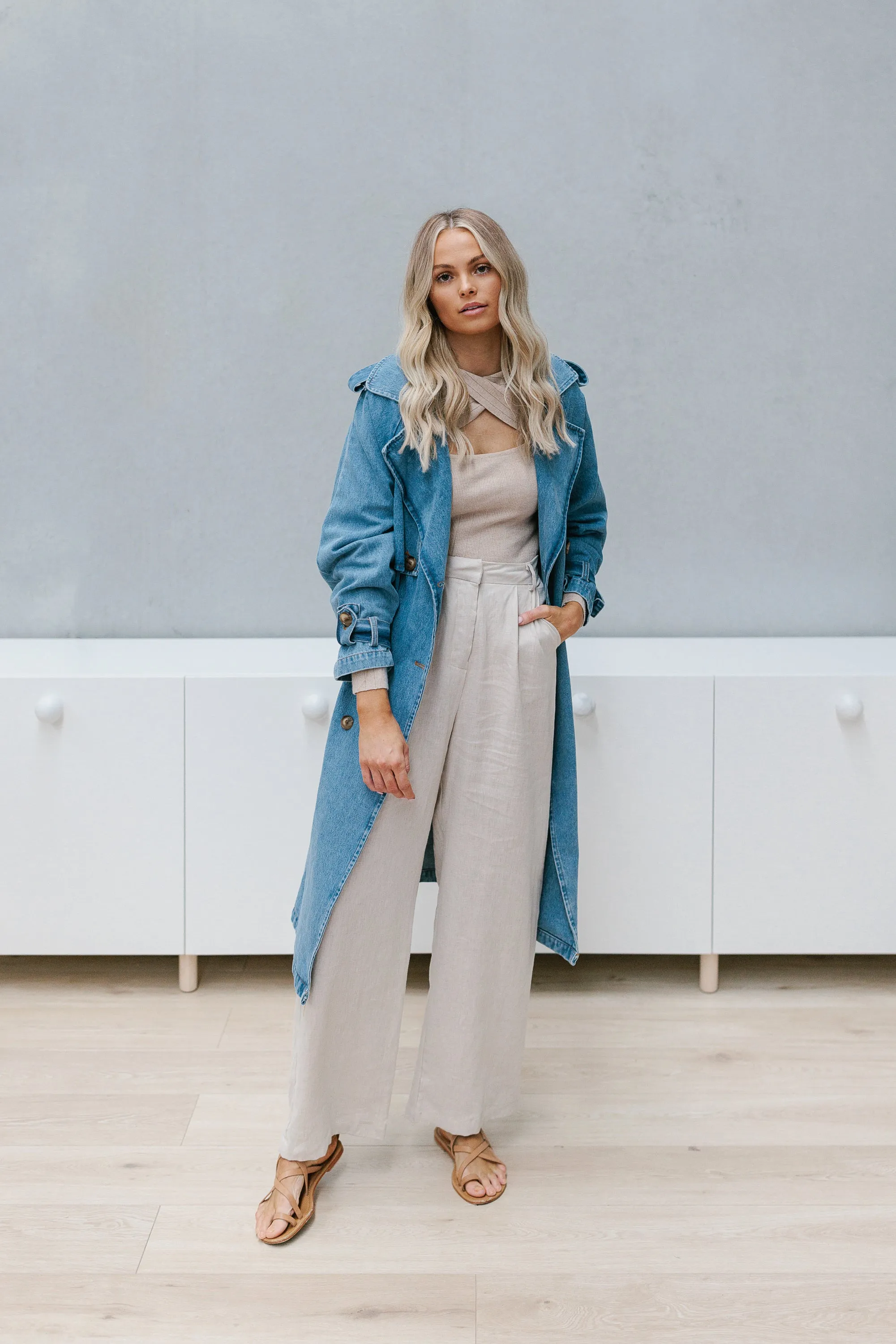 Yuki Trench Coat - Denim