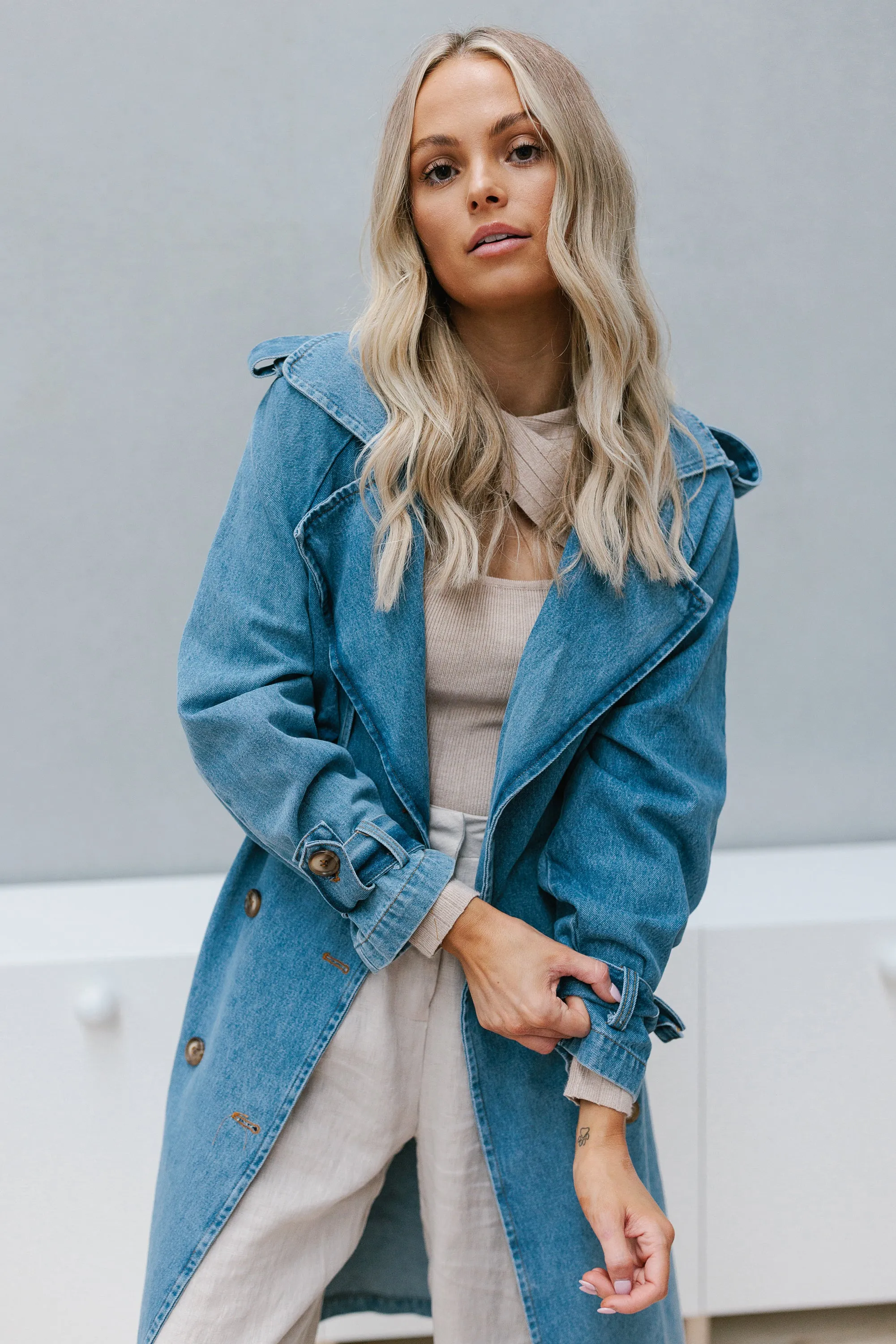 Yuki Trench Coat - Denim