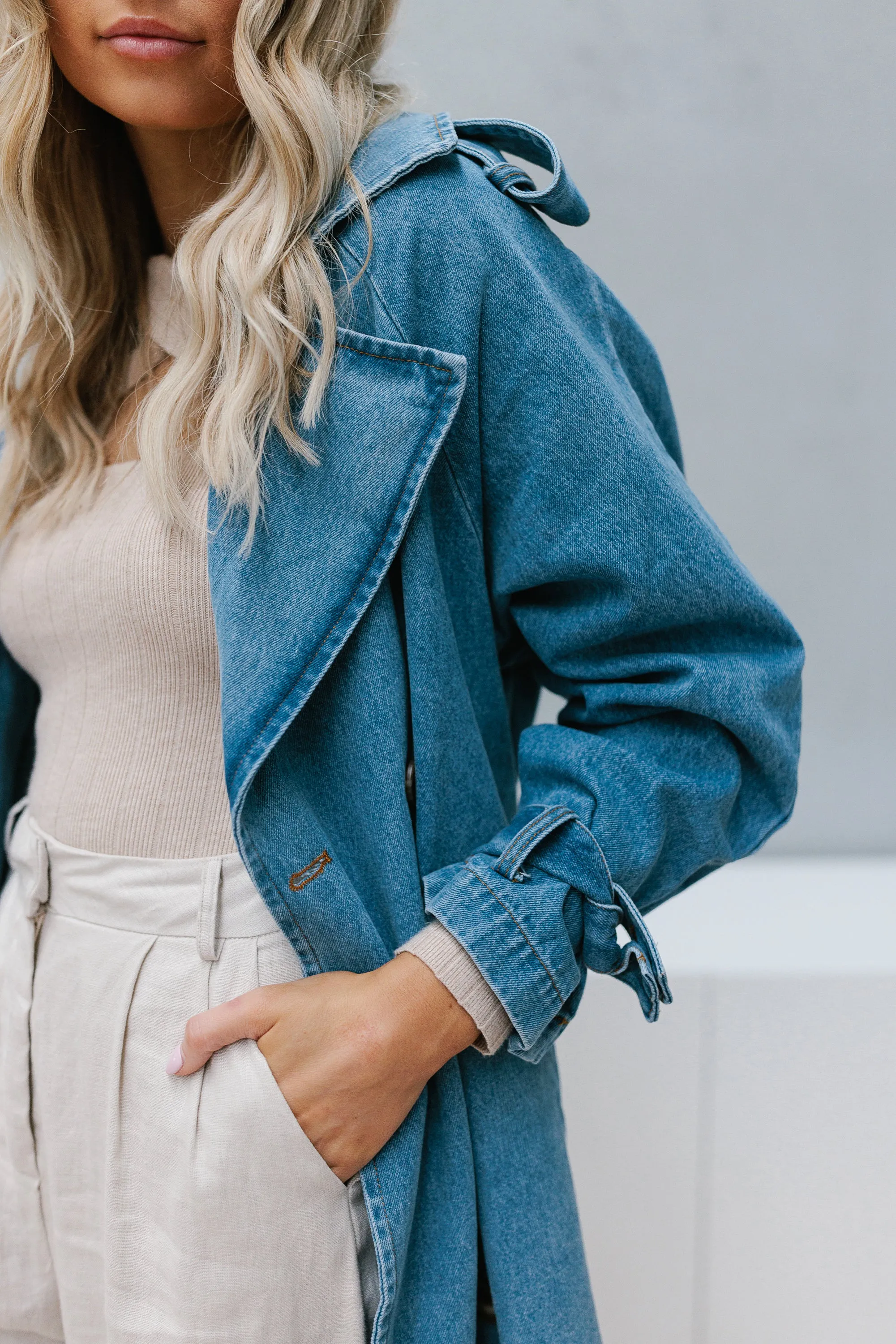 Yuki Trench Coat - Denim