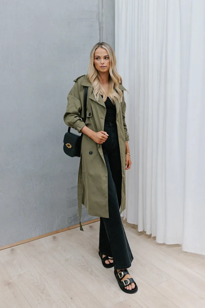 Zae Trench Coat - Khaki