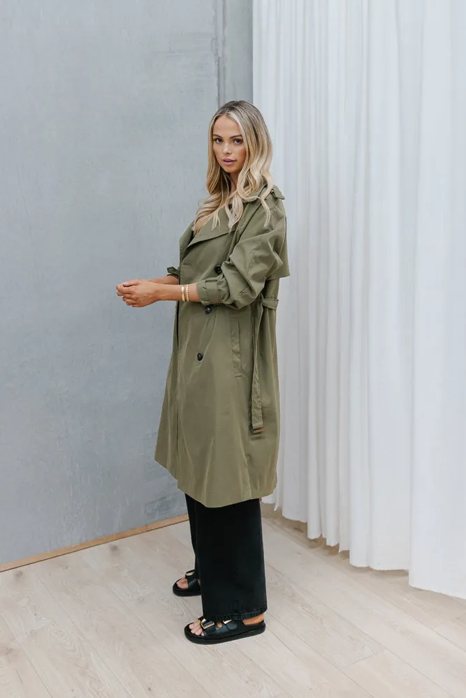 Zae Trench Coat - Khaki