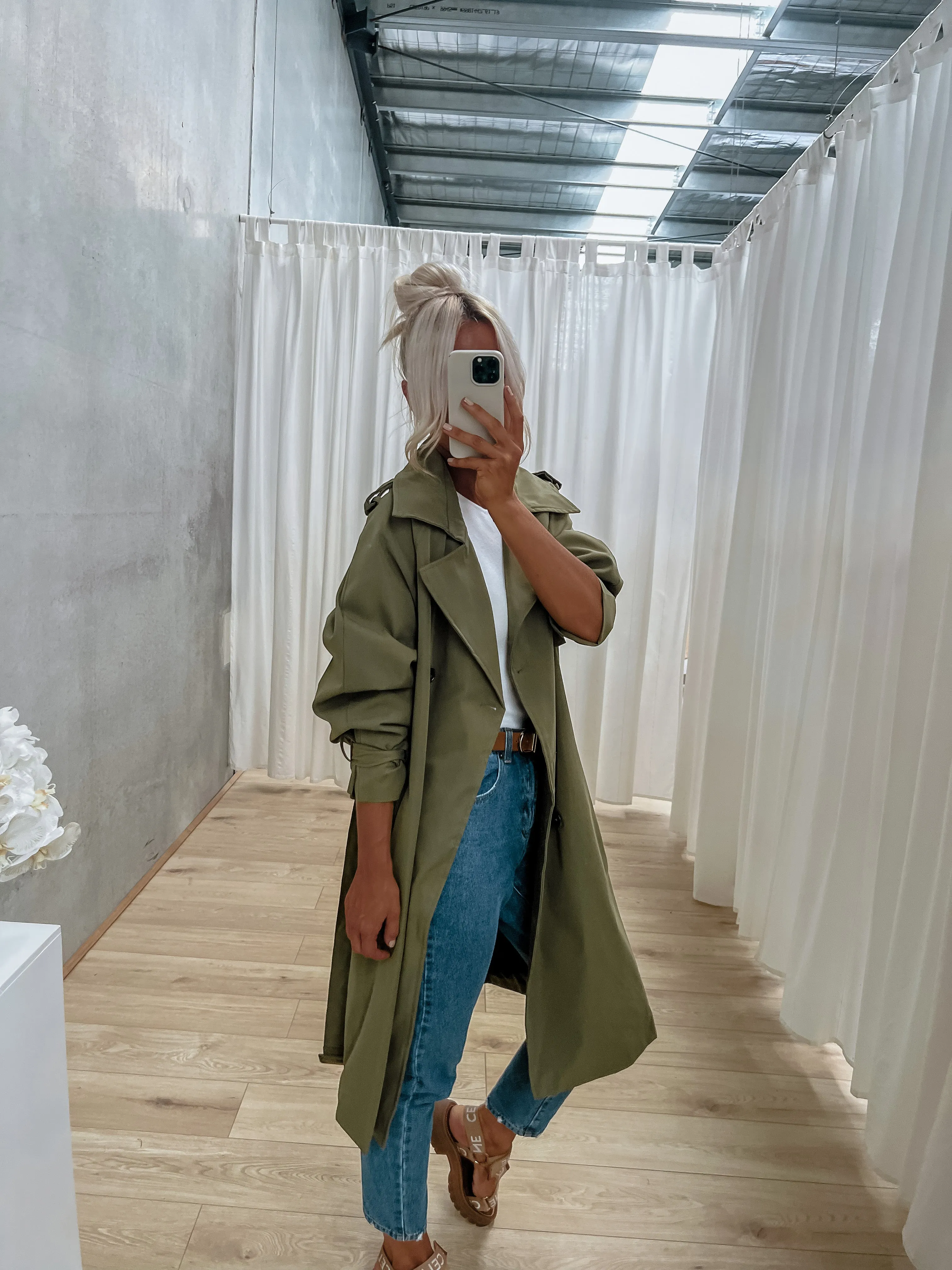 Zae Trench Coat - Khaki