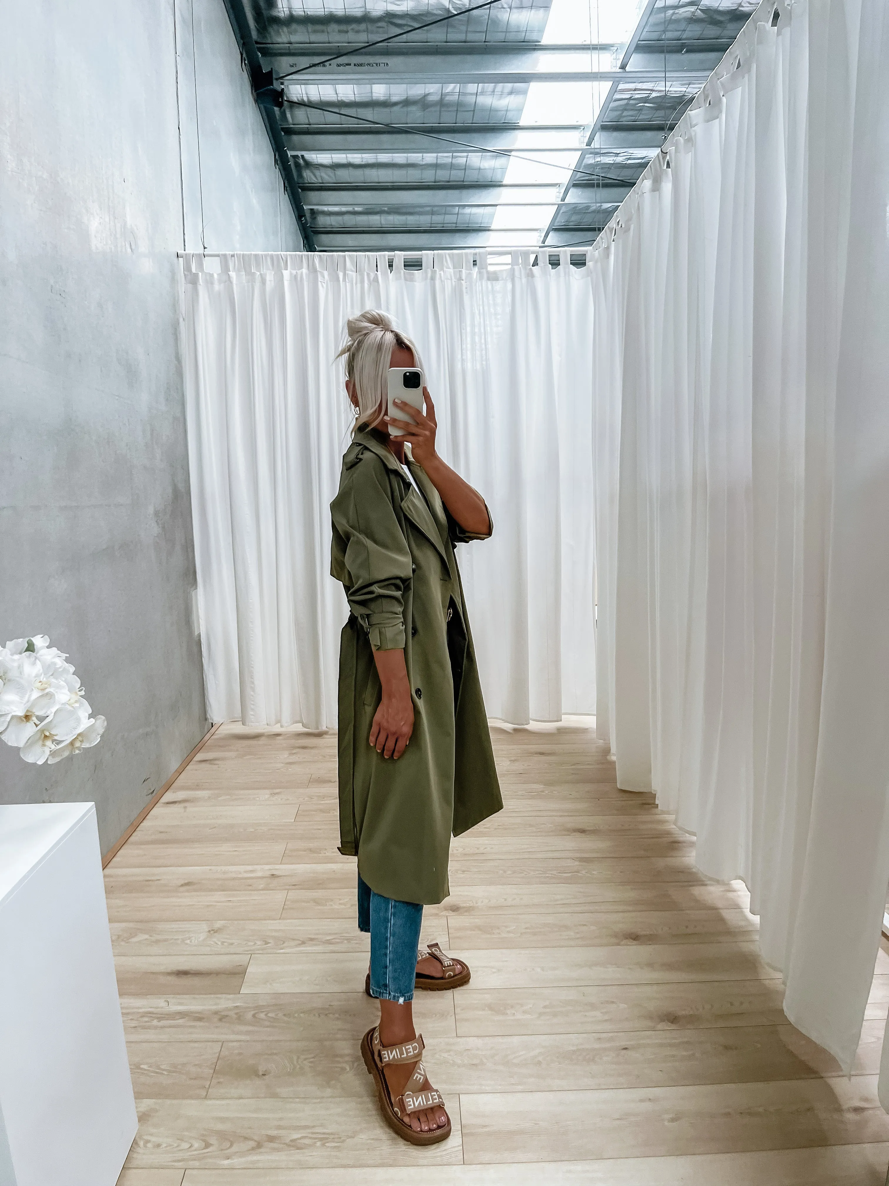 Zae Trench Coat - Khaki