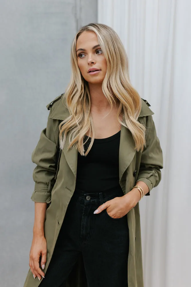 Zae Trench Coat - Khaki